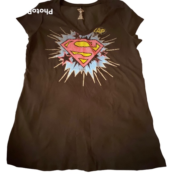 Supergirl Black Tee Shirt Junior size XXL (19) - Picture 2 of 8